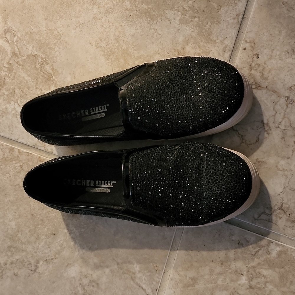 Black Gem Skechers Slip Ons